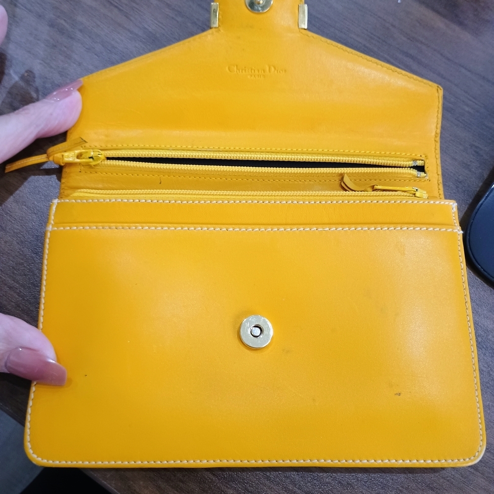 Dior Yellow Leather Clutch Small Wristlet - Picture 2 of 15